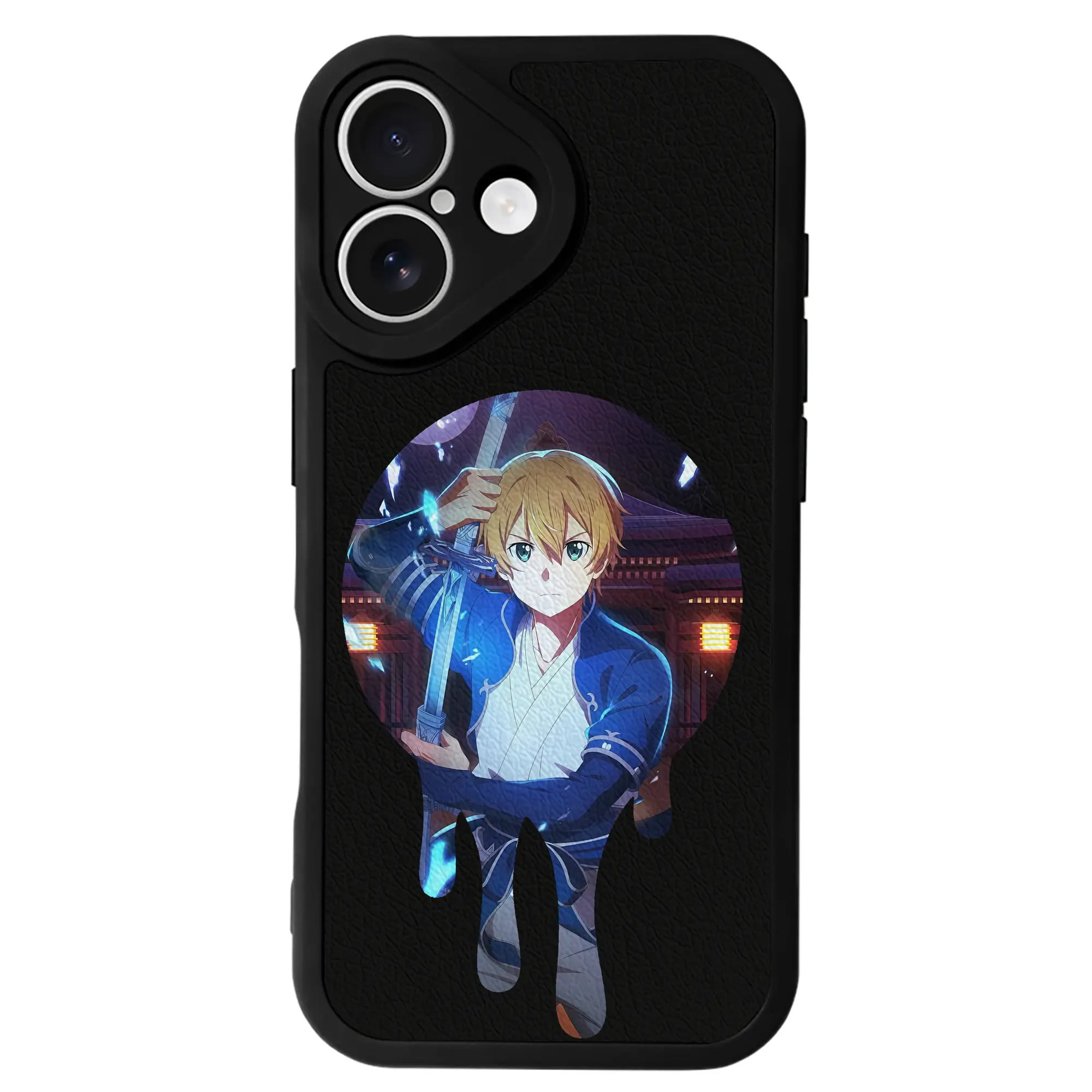 ソードアートオンライン グッズ ユージオ - IPhone 16シリーズ対応 ・ シリコンスマホケース ・ レザー調 ・ 高精度フィット ・ 耐衝撃 ・ ワイヤレス充電対応 ・ 精密カット